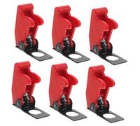 HIAKDOFT Lot de 6 Couvercles Rabattables Rouges pour Interrupteurs à Bascule 12 Mm, Protection Étanche Anti-poussière, Compatible Véhicules Industriels et Camping, Sécurité Électrique Renforcée