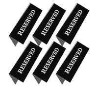 HIAKDOFT Lot de 6 Panneaux en Acrylique Noir 20 X 7 CM « Table Réservée » Triangulaires pour Restaurant, Chevalets de Table Réutilisables et Stables, Signalisation de Réservation pour