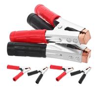 HIAKDOFT Lot de 6 Pinces Crocodiles pour Câbles de Démarrage Grandes Pinces Isolées en Alliage Cuivreux Triple Renforcement Épais Demi-Coquille Compatibles pour Usage Automobile et