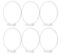 HIAKDOFT Lot de 6 Sets de Cerceaux Métalliques à Fleurs Argentés 20 Cm Bases en Bois Blanc pour Décorations Mariage, Centres de Table DIY, Fournitures de Loisirs Créatifs et Décorations