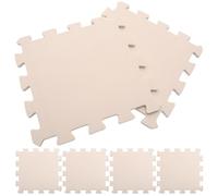 HIAKDOFT Lot de 6 Tapis D’Éveil en Mousse Emboîtables Beige Tapis de Jeu pour Bébé Antidérapant Amovible et Portable pour Chambre D’Garçon et Filles Dalles EVA Confortables et Légères