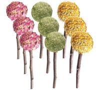 HIAKDOFT Lot de 9 Bâtonnets à Mâcher Naturels pour Petits Animaux Jouets de Dentition pour Lapins Cochons D’Inde et Hamsters Assortiment 3 Sucettes Roses 3 Sucettes Calendula Foin