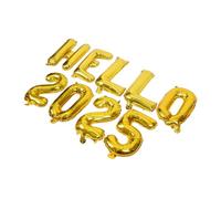 HIAKDOFT Lot de Ballons Chiffres et Lettres Dorés pour Décoration Fête An Aluminium Métallisé Set Complet pour Soirée Festive pour Anniversaire et Célébrations