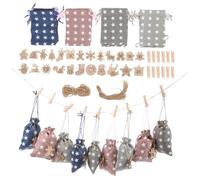 HIAKDOFT Lot de Sacs Cadeaux de Noël Toile à Cordon pour Bonbons Biscuits et Petits Cadeaux Pochettes Vides Multifonctions pour Fête Xmas