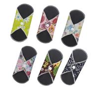 HIAKDOFT Lot Serviettes Hygiéniques Réutilisables Bambou Actif Lavables et Absorbantes avec Protège-slip et Pochette Étanche pour Règles Post-partum et Incontinence