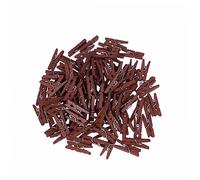 HIAKDOFT Mini Clips Photo en Bois Naturel 2,5 Cm X 0,3 Mm, Pinces Utilitaires Robustes Marron, pour Décoration, Scrapbooking, Projets Créatifs, Lot de 100 Pièces