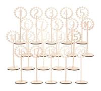 HIAKDOFT Numéros de Table en Bois pour Mariage 1-20 Panneaux de Numéro de Table sur Pied Lot de 20 Pièces Décoration pour Réception Banquet et Café