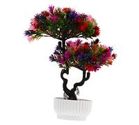HIAKDOFT Ornement Bonsai Artificiel Pin Simulé Plastique Décoration Maison Bureau Potée Couleur Vive