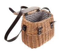 HIAKDOFT Panier de Pique-Niques en Osier Tressé avec Couvercle et Cordon de Serrage Paquet à Main Vintage en Rotin Naturel Cabas de Plage Spacieux pour Jardinage et Camping