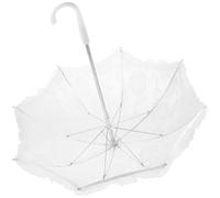 HIAKDOFT Parapluie en Dentelle Blanc pour Mariage Accessoire Vintage Léger 42X50 CM 110G Parasol Décoratif pour Mariée Séance Photo Fête et Spectacle