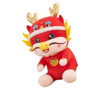 HIAKDOFT Peluche Dragon pour Nouvel an Chinois Mascotte Zodiac Dragon Douc Décoratif Festif pour Adulte Cadeau Original Célébration Année du