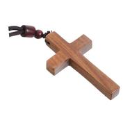 HIAKDOFT Pendentif Croix En Bois Vert De Chine Artisanal Unisexe, Collier Religieux Fantaisie, Décoration Voiture Rétroviseur, Présent Spirituel Prière, Accessoire Intérieur Véhicule