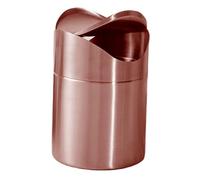 HIAKDOFT Petite Poubelle de Bureau avec Couvercle à Presser Corbeille Compacte pour Table et Voiture Mini Poubelle de Salle de Bain et Bureau Rose Doré Élégant et Gain de Place