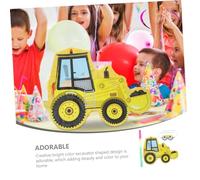 HIAKDOFT Piñata Excavatrice Jaune pour Fête Anniversaire Décoration de Chantier Jeu de Fête avec et Masque Kit pour Anniversaires et Célébrations