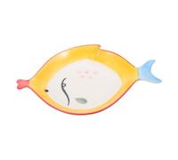 HIAKDOFT Plateau Céramique Forme Poisson Rouge Jaune Assiette Créative pour Déjeuner Pizza et Gâteau Vaisselle Décorative pour Réceptions et Usage Familial