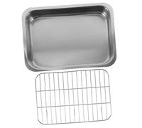 HIAKDOFT Plateau de Cuisson Rectangulaire Inox avec Multi Usage Cuisson de Gâteaux et Rangement pour Four