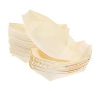 HIAKDOFT Plateaux à Sushi en Bois Naturel 150 Pcs Barquettes Jetables 17 X 85 X 4 CM pour Apéritifs Desserts Hot-Dogs Tacos et Popcorn Vaisselle Écologique pour Fêtes et Restauration