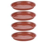 HIAKDOFT Plateaux pour Pots De Fleurs en Plastique Rouge ∅160 Mm, Lot de 10 pour Balcon Et Jardin, Supports Antidérapants Résistants à La Chaleur, Protection des Surfaces