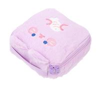 HIAKDOFT Pochette Menstruelle Grosse Capacité pour Serviettes Hygiéniques Trousse de Maquillage Carton Paquet en Peluche Portable pour École et Voyage Design Unique pour Filles