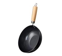 HIAKDOFT Poêle Traditionnelle sans Revêtement Wok Plat Mini pour Compatible Plaques à Induction Ustensile et Stable