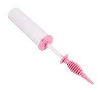 HIAKDOFT Pompe à Air Manuelle Portable Double Entrée Gonfleur D'air pour Ballons de Fête Format Compact Léger et Antidérapant pour Gonfler Ballons et Décorations Festives Couleur Rose