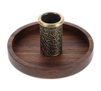 HIAKDOFT Porte-brûleur Bois de Noyer pour Bâtonnets Moxa Support Stable et Compact pour Moxibustion Cendrier Collecteur Portable Adapté à Aromathérapie Thérapie Chinoise