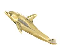 HIAKDOFT Porte-clés Dauphin en Laiton Ancien, Pendentif Décoratif Artisanal, Petit Accessoire Léger, Design Rétro, Présent Original pour Bureau et Loisirs Créatifs