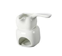 HIAKDOFT Pot à Fondue Céramique pour Chocolat et Beurre Réchaud de Fusion Polyvalent avec Poignée pour Desserts et Fromages
