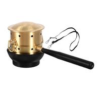 HIAKDOFT Pot de Moxibustion en Cuivre Pur Poignée Longue, Outil de Soin du Corps Portable, Brûleur Moxa pour Réguler la Fonction Nerveuse et Réchauffer L’utérus, Accessoire Bien-usage