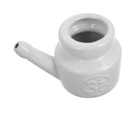 HIAKDOFT Pot d'Irrigation Nasale en Céramique 350 Ml Nettoyeur de Sinus Automatique pour Adultes Rinçage Nasal Pratique pour Yoga et Soins Quotidiens Outil de Santé Nasale Polyvalent