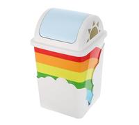 HIAKDOFT Poubelle Créative Arc-en-ciel en Plastique Couvercle Silencieux, Petite Taille, pour Chambre D’garçon et Filles, la Cuisine et Salle de Bain - Conteneur à Déchets Décoratif