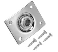 HIAKDOFT Prise Jack Carrée 6,35 Mm pour Guitare Électrique, Douille de Capteur Argentée, Lot de 2 Pièces Vis, Accessoire de Remplacement pour Micro et Câble Jack Guitare Électrique