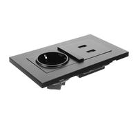 HIAKDOFT Prise Murale Double USB Type 86 Noire Prise Standard Européenne à Deux Broches Chargeur USB Double 2100 Ma pour Maison Bureau et Lieux Publics Alimentation Murale