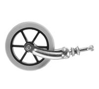 HIAKDOFT Roulette Frontale avec Roulement pour Fauteuil Roulant Roue Élargie 6 Pouces Grise de Fourche en Acier Pièce de Rechange Robuste pour Fauteuil Électrique et Déambulateur