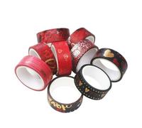 HIAKDOFT Rubans Adhésifs Décoratifs Washi 9 Pièces pour Scrapbooking Saint-valentin, Ruban Adhésif en Papier Motifs Cœur Doré, pour Agenda, Journal Intime et Bricolage Créatif