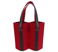 HIAKDOFT Sacoche Feutrine pour Bouteilles de Vin Épaisse et Portable Compartiment Double pour Deux Bouteilles Protection Renforcée pour Transport et Cadeau Couleur Rouge Vin