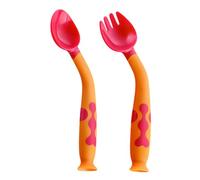 HIAKDOFT Set de Couverts Garçon Fille Pliables Antidérapants Alimentaire Cuillère et Fourchette Apprentissage Ergonomiques pour Sevrage Vaisselle Sécurisée pour Tout-petits