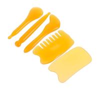 HIAKDOFT Set de Gua Sha Multifonction Résine pour Visage et Corps Outils de Massage Facial et Corporels Planche à Gratter de Massage et Peigne pour Stimulation des Points Acupuncture et