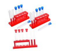 HIAKDOFT Set de Tubes à Essai avec Support et Bouchons Tubes avec Bouchons Colorés Support Stable pour Expériences Scientifiques Éducatives Chimie