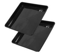 HIAKDOFT Soucoupes en Plastique Carrées 2 Pièces 40 Cm pour Pots De Fleurs, Plateau D'égouttement Résistant en Polypropylène, pour Plantes D'intérieur Et Bureau