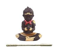 HIAKDOFT Statue du Roi Singe Sun Wukong en Grès pour Aquarium Betta Figurine Mythologique Chinoise Décorative avec Baguette D’Or Sculpture Zen Résistante pour Bassin et Jardin Zen