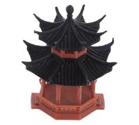 HIAKDOFT Statue Miniature de Pagode en Plastique Modèle Vintage Compact Hexagonal Double Couche Mini Pagode Chinoise pour Décoration Aquarium et Jardin Zen Ornement Micro-Paysage