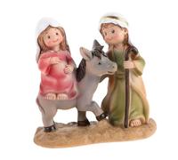 HIAKDOFT Statue Religieuse Sainte Famille en Résine 115X5X12 CM - Figurine Catholique Nativité de Jésus pour Décoration Intérieure de Noël et Ornement de Table Festive