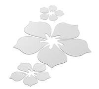 HIAKDOFT Sticker Mural Miroir Fleurs Acrylique Décor Mural Autocollant Peel and Stick pour Salon Chambre et Salle de Bain Facile à Poser Trace