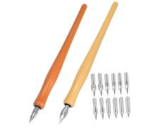 HIAKDOFT Stylo Calligraphie et Inoxydable avec Pointe Incurvée Plume Dip pour Pratique Artistique et Confortable Adapté à Divers Styles Décriture