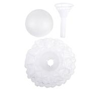 HIAKDOFT Support de Bouquet en Mousse Demi-Sphère 10 CM Bordure en Dentelle Blanche et Poignée Accessoires Mariage DIY pour Bouquets de Mariée et Supports Floraux à Main