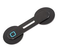 HIAKDOFT Support Magnétique Voiture pour Téléphone Portable Double Aimant Alliage Aluminium et Silicone Couleur Noire Compact et Léger Compatible Smartphone pour Voiture et Bureau