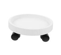 HIAKDOFT Support pour Pot De Fleurs Roulant à roulettes, Plateau Plant en Polypropylène Blanc 220 Mm, Jardin Balcon Intérieur Extérieur, Déplacement Facile sans Rayer Le Sol
