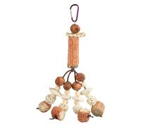 HIAKDOFT Suspendu pour Perroquet Os de Seiche et Rotin à Mâcher Résistant pour Accessoire Ludique pour Cage Oiseau Favorise Activité Physique et Soulage Ennui