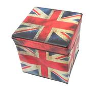 HIAKDOFT Tabouret de Rangement Pliant avec Motif Drapeau Compact et Pouf pour Chambre Salon ou Voyage